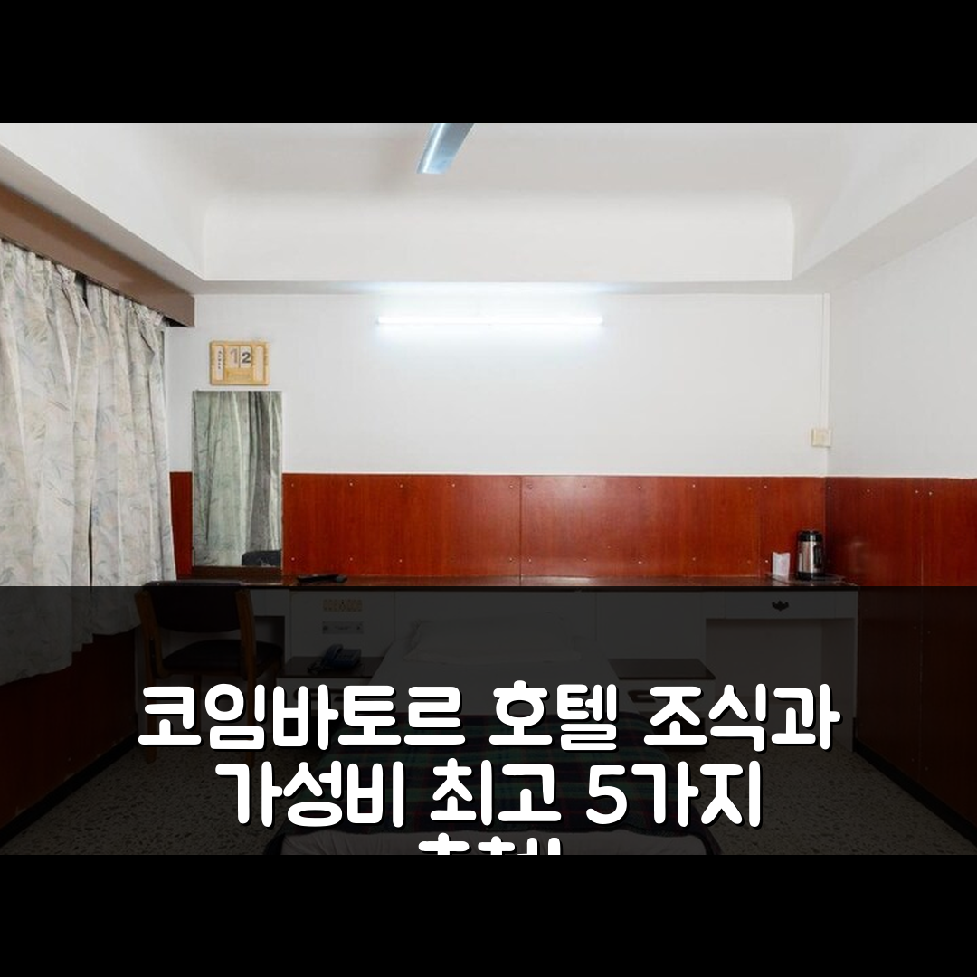 코임바토르 숙소 여행 호텔 추천 스리 락슈미 호텔 | 조식과 가성비 좋은 5가지 이유